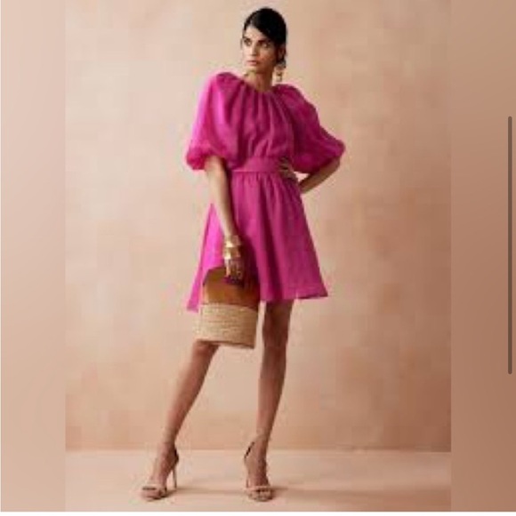 Banana Republic Ramie Open Back Dress Sz Medium - Picture 7 of 15